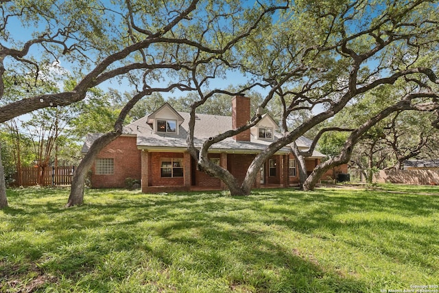 127 Sunflower Ln, San Antonio, TX 78213 - view of front facade featuring a chimney and brick siding