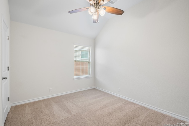 101 Boulder Crk, Boerne, TX 78006 - carpeted empty room with a ceiling fan and lofted ceiling