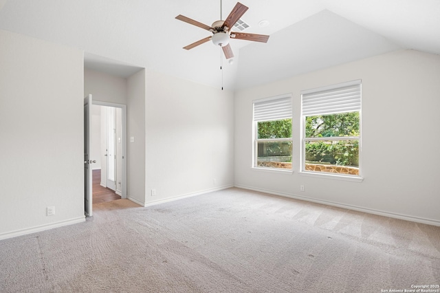 101 Boulder Crk, Boerne, TX 78006 - carpeted spare room with ceiling fan and lofted ceiling