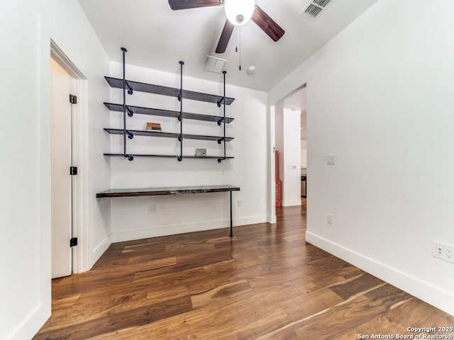 2521 Bay Hl, Bulverde, TX 78163 - empty room with ceiling fan and wood finished floors