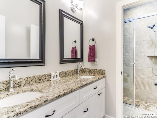 2521 Bay Hl, Bulverde, TX 78163 - full bathroom with double vanity and a tile shower