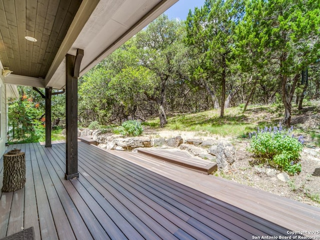 2521 Bay Hl, Bulverde, TX 78163 - wooden deck featuring view of wooded area