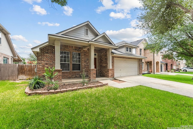 153 Bison Ln, Cibolo, TX 78108 - view of front of home with brick siding, concrete driveway, and a garage