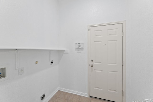153 Bison Ln, Cibolo, TX 78108 - laundry room featuring electric dryer hookup, gas dryer hookup, washer hookup, and light tile patterned floors