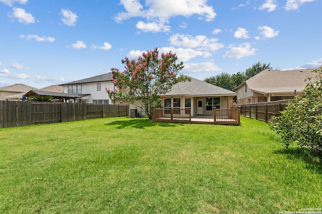 153 Bison Ln, Cibolo, TX 78108 - back of house featuring a deck and a fenced backyard