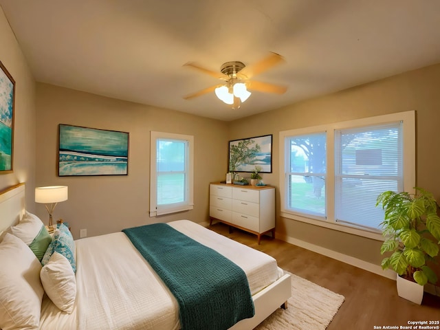 443 Seele, New Braunfels, TX 78130 - bedroom featuring wood finished floors and ceiling fan