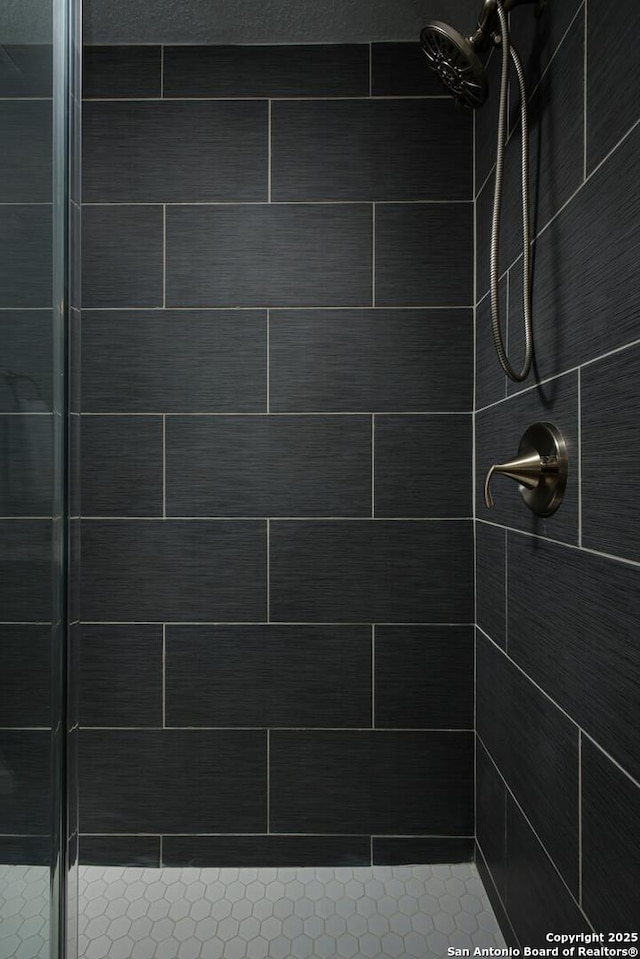 559 W Nacogdoches St, New Braunfels, TX 78130 - bathroom featuring tiled shower
