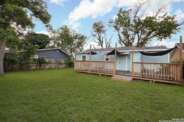 559 W Nacogdoches St, New Braunfels, TX 78130 - rear view of house with a deck