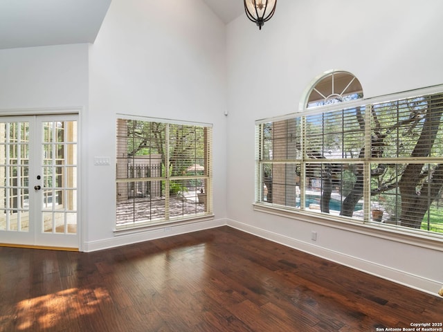 6 De Zavala, Shavano Park, TX 78231 - empty room with high vaulted ceiling and wood finished floors