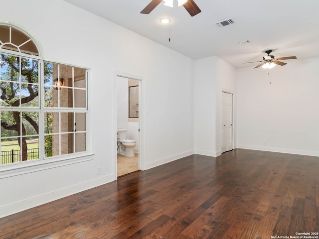 6 De Zavala, Shavano Park, TX 78231 - empty room featuring a ceiling fan, healthy amount of natural light, and dark wood-style flooring