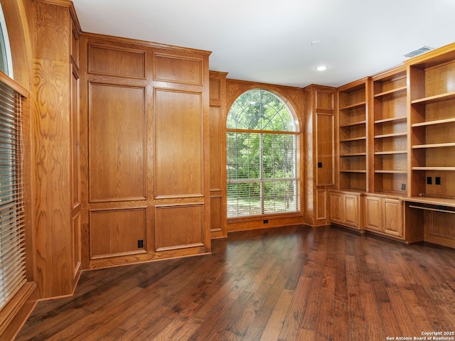 6 De Zavala, Shavano Park, TX 78231 - unfurnished office featuring dark wood-type flooring and recessed lighting