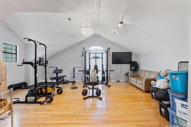 1654 Rob Roy, San Antonio, TX 78251 - exercise area with vaulted ceiling and wood-type flooring