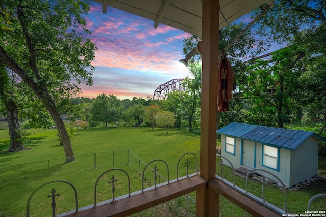 9071 Fm 725, Mcqueeney, TX 78123 - view of yard with a shed