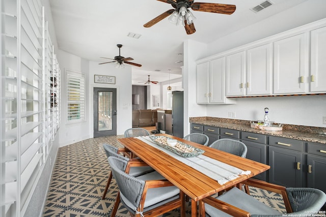 1162 Thunder Cloud, Spring Branch, TX 78070 - dining room featuring a ceiling fan