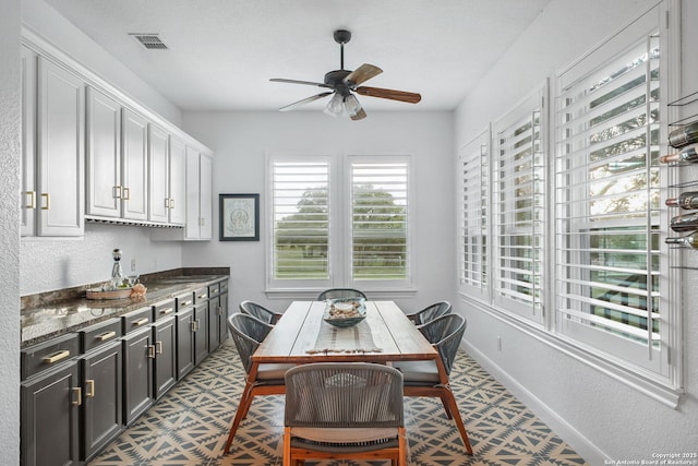 1162 Thunder Cloud, Spring Branch, TX 78070 - dining space featuring a ceiling fan and baseboards