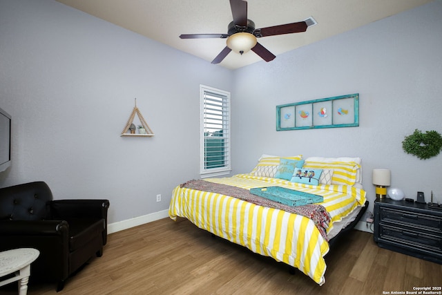 1162 Thunder Cloud, Spring Branch, TX 78070 - bedroom with wood finished floors and ceiling fan