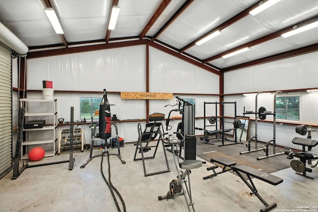 1162 Thunder Cloud, Spring Branch, TX 78070 - workout area featuring vaulted ceiling
