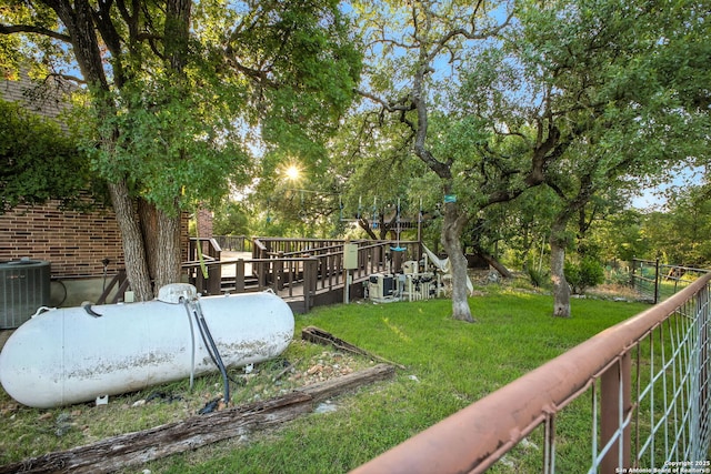 1162 Thunder Cloud, Spring Branch, TX 78070 - view of yard with a wooden deck