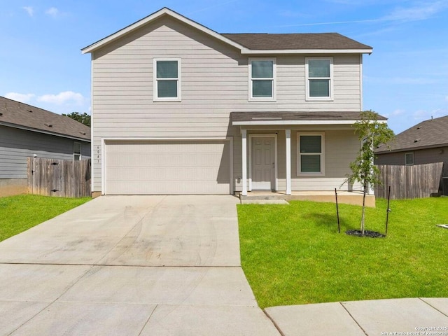 6041 Vestige Bnd, Bulverde, TX 78163 - traditional-style home featuring an attached garage, concrete driveway, a porch, and a shingled roof