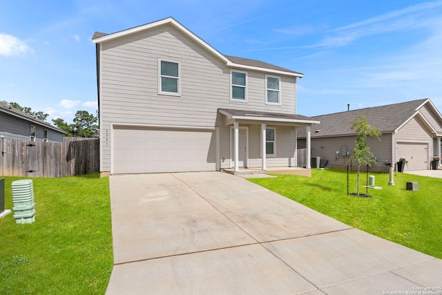 6041 Vestige Bnd, Bulverde, TX 78163 - traditional-style home with a garage, a porch, and concrete driveway