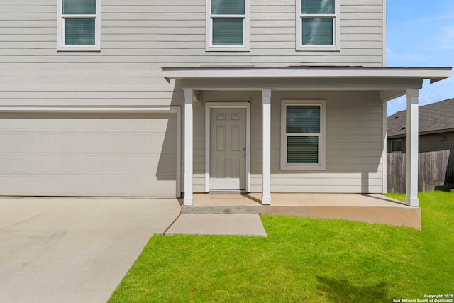 6041 Vestige Bnd, Bulverde, TX 78163 - doorway to property featuring an attached garage, driveway, and covered porch