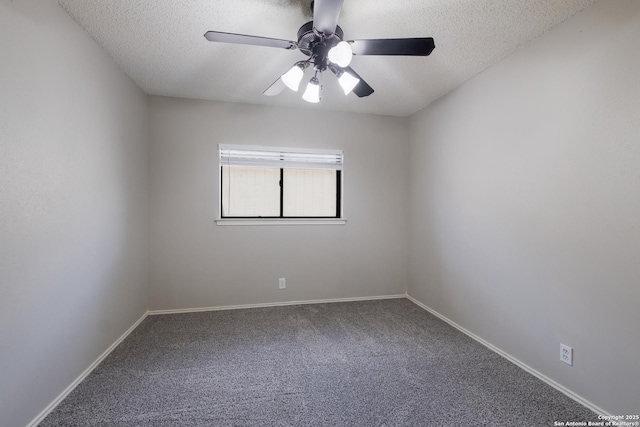 16738 Stoney Glade, San Antonio, TX 78247 - empty room featuring a textured ceiling, carpet, and a ceiling fan