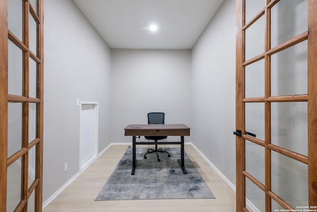 16738 Stoney Glade, San Antonio, TX 78247 - office area featuring french doors and light wood finished floors