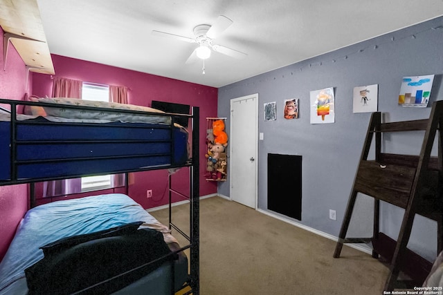 6206 Heathers Cv, San Antonio, TX 78227 - bedroom with carpet and ceiling fan