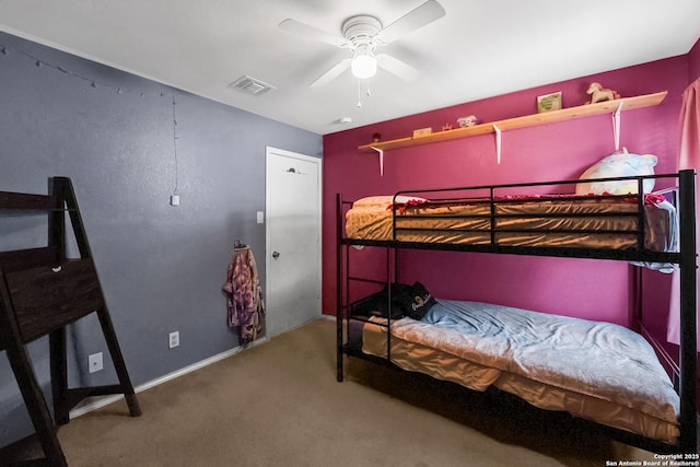 6206 Heathers Cv, San Antonio, TX 78227 - carpeted bedroom featuring ceiling fan and baseboards
