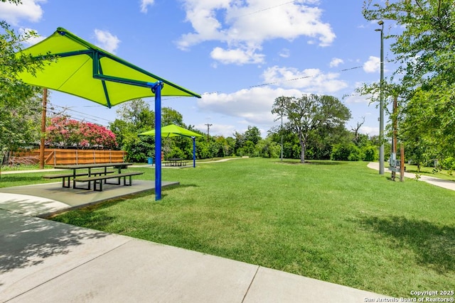 3035 Sir Phillip, San Antonio, TX 78209 - view of community featuring a lawn and view of wooded area