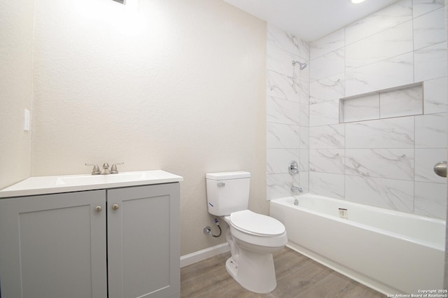 165 N San Felipe, San Antonio, TX 78237 - bathroom with wood finished floors, bathtub / shower combination, and vanity