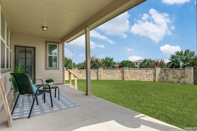 6838 Dashmoor Crk, San Antonio, TX 78244 - fenced backyard with a patio