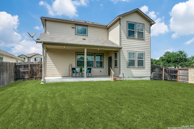 6838 Dashmoor Crk, San Antonio, TX 78244 - back of house featuring a patio, a fenced backyard, and a shingled roof