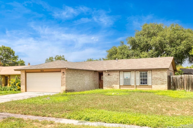 7415 Pipers Ln, San Antonio, TX 78251 - ranch-style house with brick siding, an attached garage, driveway, and a shingled roof