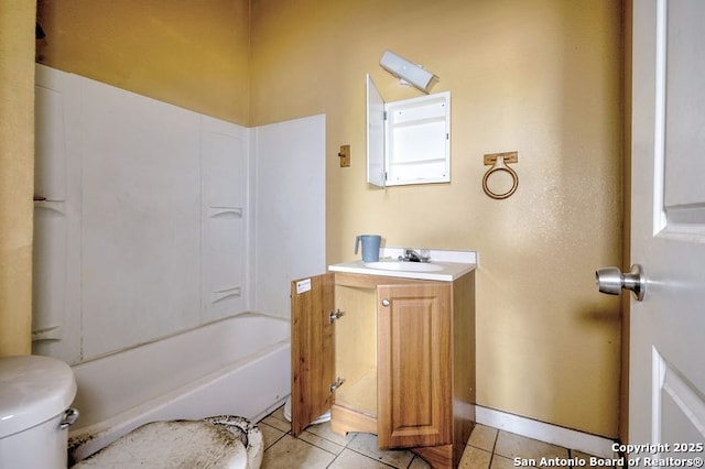 310 E Carson, San Antonio, TX 78208 - bathroom featuring vanity, tile patterned floors, and tub / shower combination