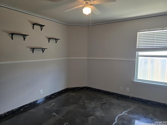 623 Coral Hbr, San Antonio, TX 78251 - empty room featuring concrete flooring and a ceiling fan