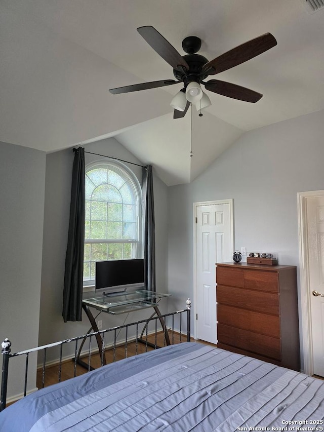 13011 Vidorra Vis, San Antonio, TX 78216 - bedroom with lofted ceiling and ceiling fan