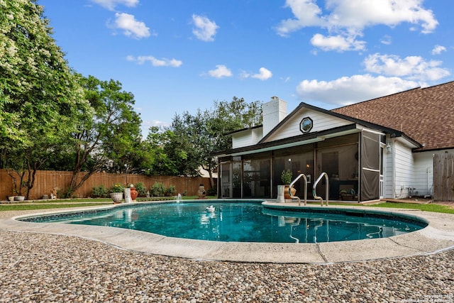 6033 Cammie, Leon Valley, TX 78238 - view of pool featuring a sunroom