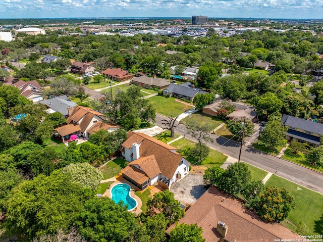 6033 Cammie, Leon Valley, TX 78238 - aerial view of a pool area