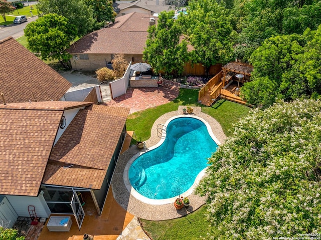 6033 Cammie, Leon Valley, TX 78238 - view of swimming pool with a gazebo