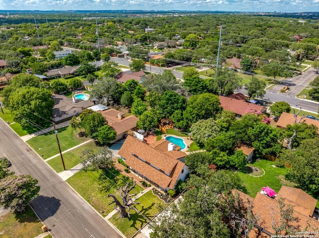 6033 Cammie, Leon Valley, TX 78238 - drone / aerial view of a pool area