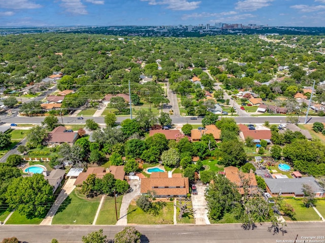 6033 Cammie, Leon Valley, TX 78238 - aerial view of a pool area