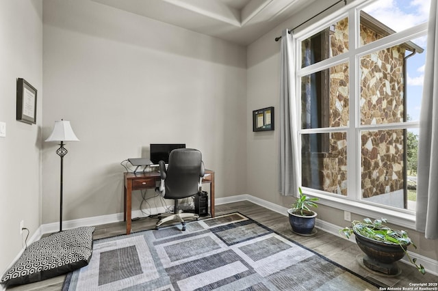 1117 Provence Pl, New Braunfels, TX 78132 - office area with wood finished floors and baseboards
