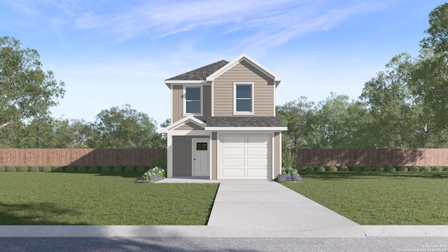 5947 Celestite Bnd, San Antonio, TX 78222 - traditional-style home with roof with shingles, concrete driveway, and a garage