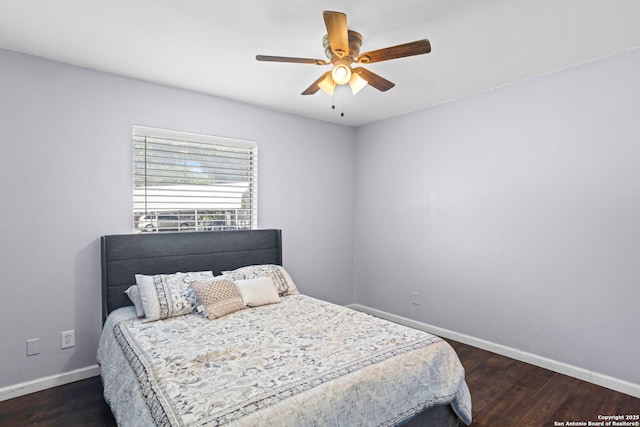 3702 Pipers Fld, San Antonio, TX 78251 - bedroom featuring wood finished floors and a ceiling fan