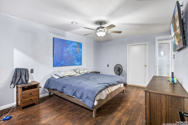 3702 Pipers Fld, San Antonio, TX 78251 - bedroom with wood finished floors and ceiling fan