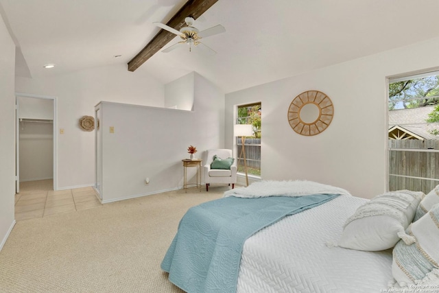 14310 Fox Fire Ln, San Antonio, TX 78231 - carpeted bedroom with ceiling fan, a spacious closet, and recessed lighting
