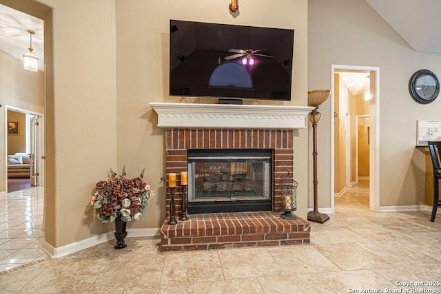 26304 Tiffnilee, San Antonio, TX 78255 - detailed view of a fireplace and a ceiling fan