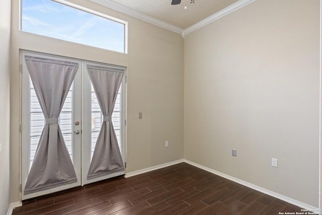 4242 Shady Tree Ln, San Antonio, TX 78247 - unfurnished room with wood finish floors, ornamental molding, and ceiling fan
