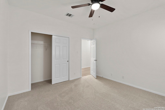 665 La Bahia Loop, New Braunfels, TX 78132 - unfurnished bedroom featuring carpet floors, a closet, and ceiling fan